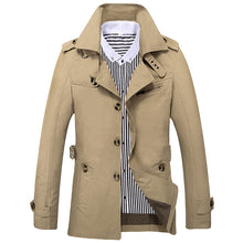 Laden Sie das Bild in den Galerie-Viewer, Men's Fashion Casual Solid Color Trench Coat