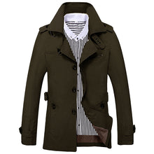 Laden Sie das Bild in den Galerie-Viewer, Men's Fashion Casual Solid Color Trench Coat