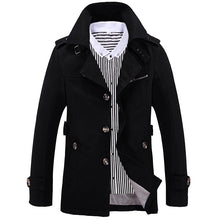 Laden Sie das Bild in den Galerie-Viewer, Men's Fashion Casual Solid Color Trench Coat