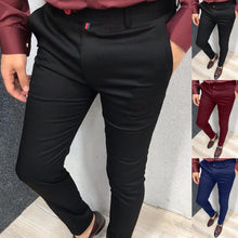 Laden Sie das Bild in den Galerie-Viewer, Men's Solid Color Casual Tappered Formal Pants