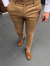 Laden Sie das Bild in den Galerie-Viewer, Men's Solid Color Casual Tappered Formal Pants