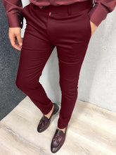 Laden Sie das Bild in den Galerie-Viewer, Men's Solid Color Casual Tappered Formal Pants
