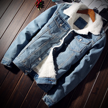 Laden Sie das Bild in den Galerie-Viewer, Schwarz Hochwertige Mode Jeans Jacke mit Pelz