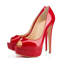 Laden Sie das Bild in den Galerie-Viewer, Super high heel platform leather
