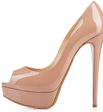 Laden Sie das Bild in den Galerie-Viewer, Super high heel platform leather