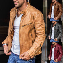 Laden Sie das Bild in den Galerie-Viewer, Punk Men s Motorcycle Leather Jacket