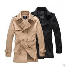 Laden Sie das Bild in den Galerie-Viewer, Classic Retro Men's Windbreaker Jacket Smart Business Korean Double-breasted Slim Trendy Version