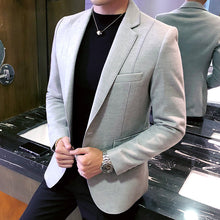 Laden Sie das Bild in den Galerie-Viewer, Herren Anzug, Men's Single Suit Solid Color Coat