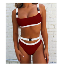 Laden Sie das Bild in den Galerie-Viewer, Badeanzug mit einfarbiger Schnalle im Bikini