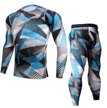 Laden Sie das Bild in den Galerie-Viewer, Herren Camouflage Hosen & T-Shirt Sets Mode Crossfit T-Shirt, Männer Casual Leggings