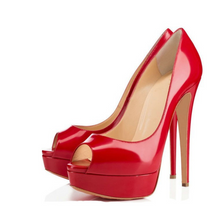 Laden Sie das Bild in den Galerie-Viewer, Super high heel platform leather