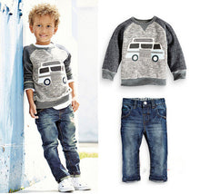 Laden Sie das Bild in den Galerie-Viewer, Jeans-Pullover Set für Jungs, Cowboykleidung