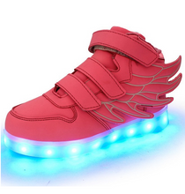 Laden Sie das Bild in den Galerie-Viewer, Kinderschuhe mit LED Lichter und Flügel, USB aufladbar