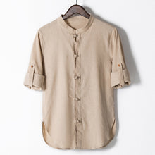 Laden Sie das Bild in den Galerie-Viewer, Men's cotton linen shirt