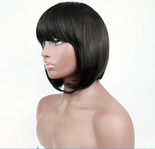 Laden Sie das Bild in den Galerie-Viewer, Bang Wig Human Hair Straight Pre Plucked Lace Frontal Wig