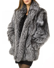Laden Sie das Bild in den Galerie-Viewer, Damen Kunstpelzmantel, Faux fur coat female