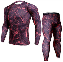 Laden Sie das Bild in den Galerie-Viewer, Herren Camouflage Hosen & T-Shirt Sets Mode Crossfit T-Shirt, Männer Casual Leggings