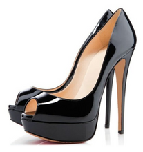 Laden Sie das Bild in den Galerie-Viewer, Super high heel platform leather