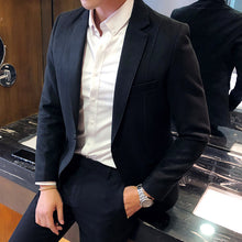 Laden Sie das Bild in den Galerie-Viewer, Herren Anzug, Men's Single Suit Solid Color Coat