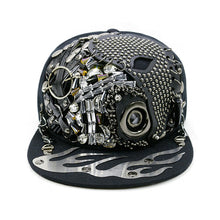Laden Sie das Bild in den Galerie-Viewer, Men's Fashion Porous Skull Rivet Hip Hop Hat