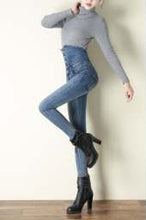 Laden Sie das Bild in den Galerie-Viewer, Damen Jeans mit hoher Taille, High waist jeans