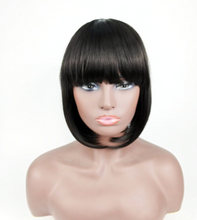 Laden Sie das Bild in den Galerie-Viewer, Bang Wig Human Hair Straight Pre Plucked Lace Frontal Wig