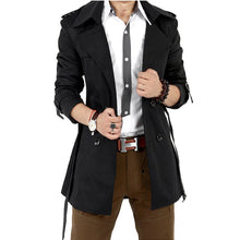 Laden Sie das Bild in den Galerie-Viewer, Classic Retro Men's Windbreaker Jacket Smart Business Korean Double-breasted Slim Trendy Version