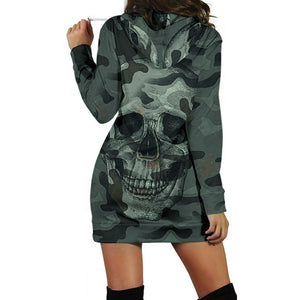 Camouflage skull long sleeve sweater