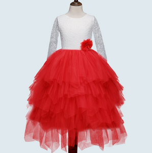 Children's skirt lace long-sleeved girls princess dress