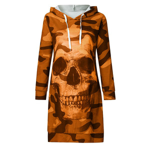 Camouflage skull long sleeve sweater