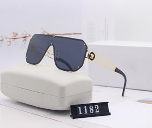 Gradient color rimless big frame sunglasses