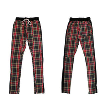 Laden Sie das Bild in den Galerie-Viewer, Plaid Hip Hop Patchwork Hosen Mit Kordelzug
