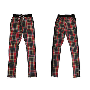 Plaid Hip Hop Patchwork Hosen Mit Kordelzug