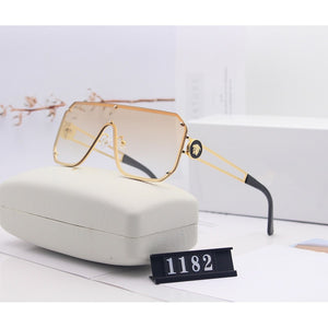 Gradient color rimless big frame sunglasses