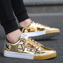 Laden Sie das Bild in den Galerie-Viewer, Mode schuhe high-top casual gold farbe
