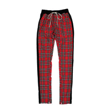 Laden Sie das Bild in den Galerie-Viewer, Plaid Hip Hop Patchwork Hosen Mit Kordelzug
