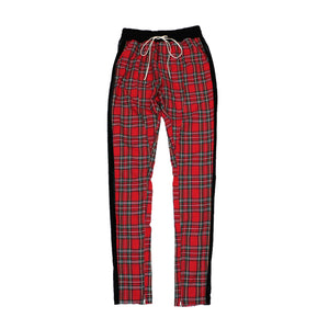 Plaid Hip Hop Patchwork Hosen Mit Kordelzug