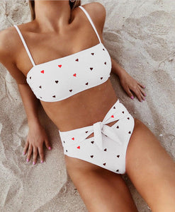 Bikini sexy belt love print