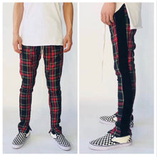 Laden Sie das Bild in den Galerie-Viewer, Plaid Hip Hop Patchwork Hosen Mit Kordelzug
