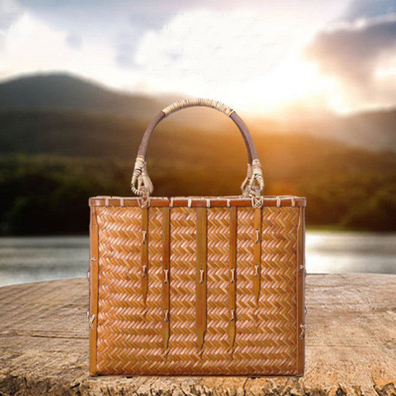 Bamboo Woven Handbag Hand-Woven