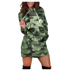 Camouflage skull long sleeve sweater