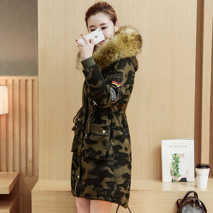 women's hair collar winter coat