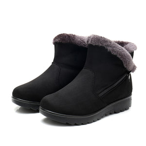 Short tube low heel plus velvet warm mother cotton boots