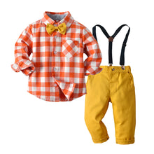 Laden Sie das Bild in den Galerie-Viewer, Long sleeve shirt bib boy two piece set
