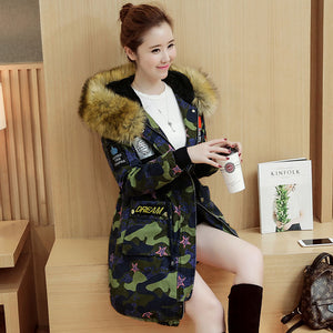 women's hair collar winter coat