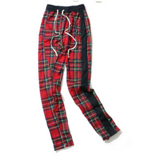 Laden Sie das Bild in den Galerie-Viewer, Plaid Hip Hop Patchwork Hosen Mit Kordelzug
