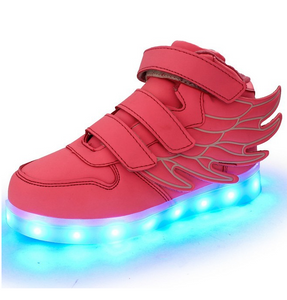 Kinderschuhe mit LED Lichter und Flügel, USB aufladbar