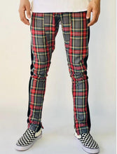 Laden Sie das Bild in den Galerie-Viewer, Plaid Hip Hop Patchwork Hosen Mit Kordelzug
