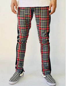 Plaid Hip Hop Patchwork Hosen Mit Kordelzug