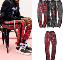 Laden Sie das Bild in den Galerie-Viewer, Plaid Hip Hop Patchwork Hosen Mit Kordelzug
